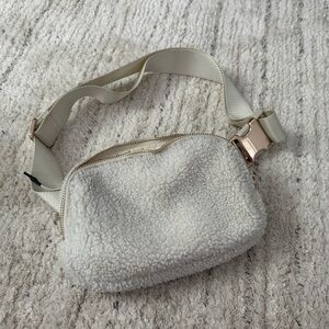 Ododos Sherpa Ivory Mini Belt Bag Fanny Pack